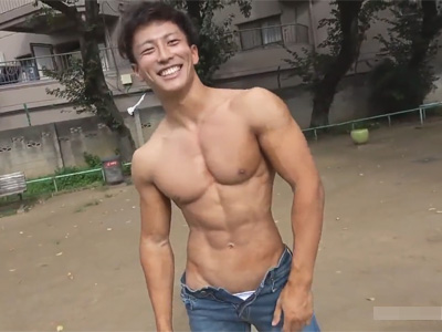 【ゲイ動画】爽やかイケメン筋肉マッチョの宇野颯斗クンのイメージビデオ…バキバキに鍛えられた筋肉をこれでもかと見せつける！